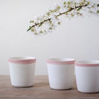 pink espresso cups handmade porcelain