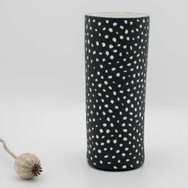 handmade porcelain vase 20 cm black moon