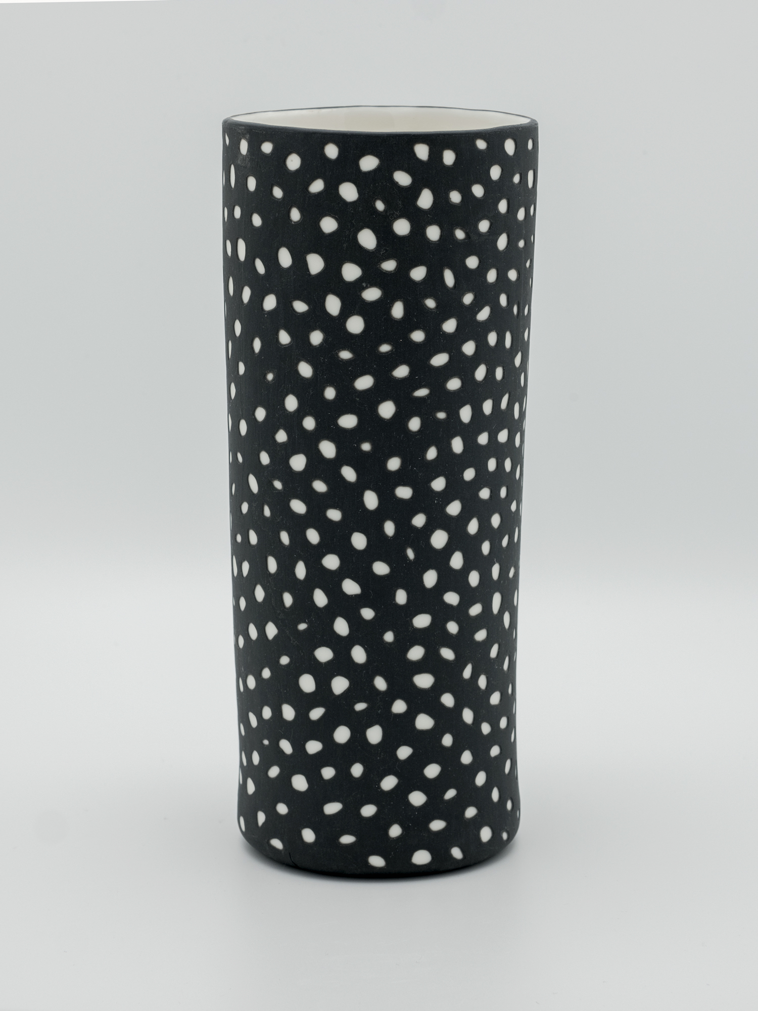 handmade porcelain vase 20 cm black moon