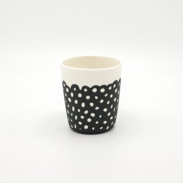 handmade porcelain espresso cup black moon