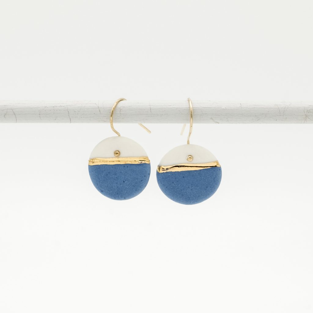 horizon blue porcelain earrings