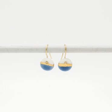handmade porcelain earrings blue