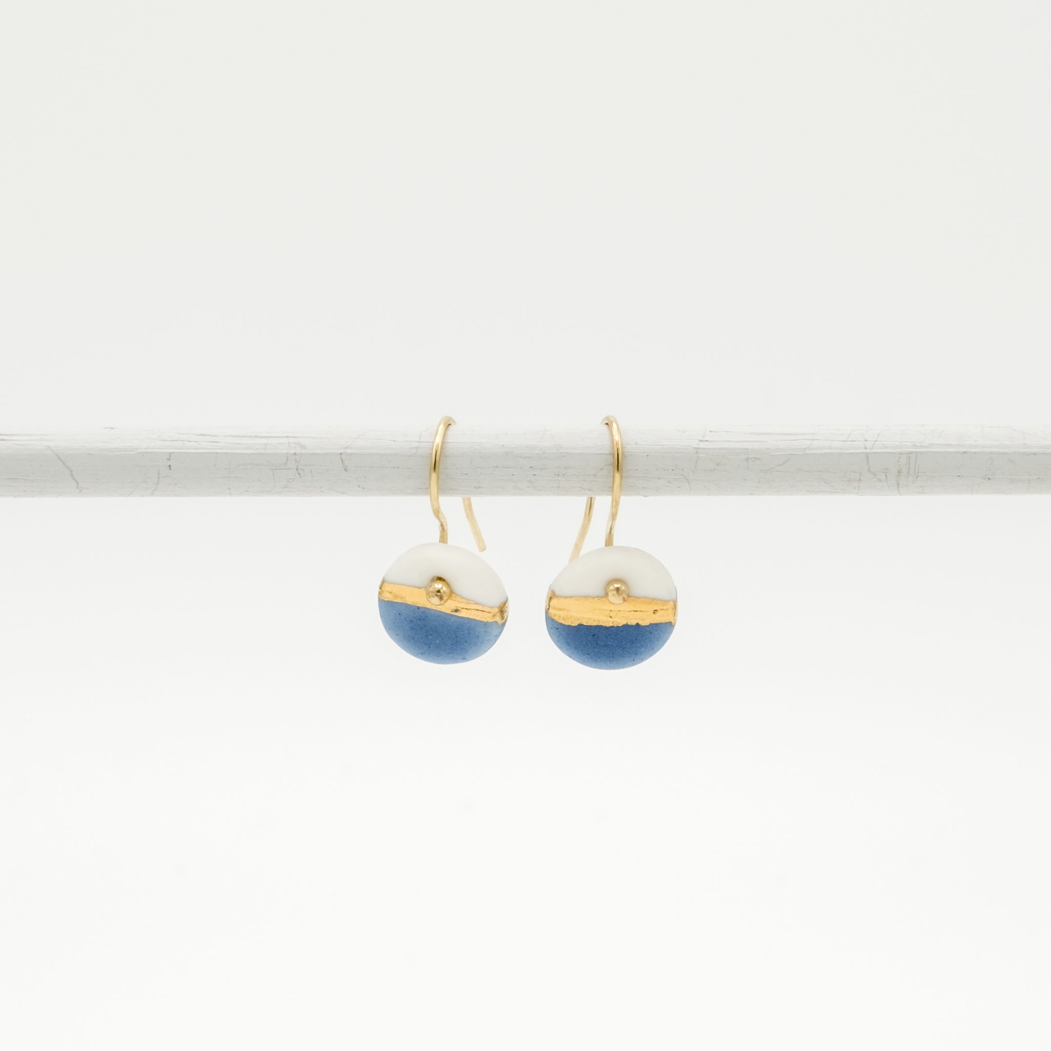 handmade porcelain earrings blue