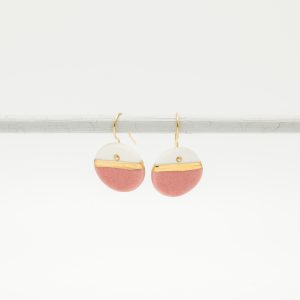 handmade porcelain earrings pink horizon m