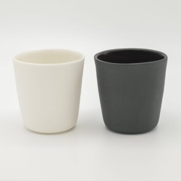 handmade espresso cup black and white
