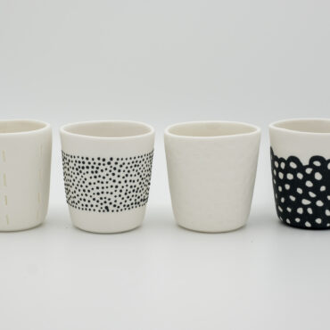 handmade espresso cups relief