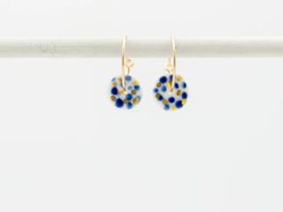 Earrings Delft Blue Dots S with hoops