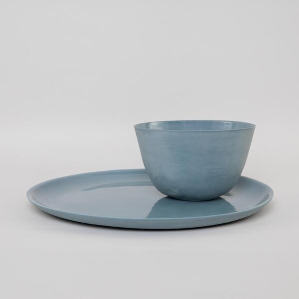 Egg Shell Set Dinner Plate and Breakfast/Soup Bowl
