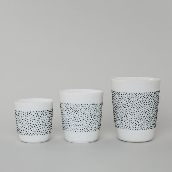 Black Dots Set of 3 Cups